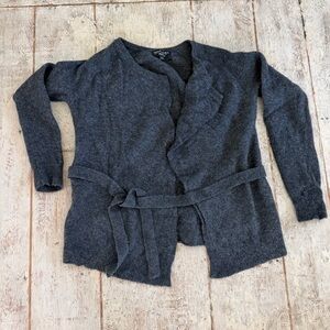 Banana Republic Charcoal Grey Women's Tie Cardigan Sweater